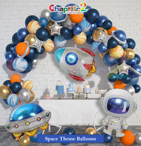 Space Theme Birthday Balloon Decoration Set – Rocket, Astronaut & Galaxy Party Décor