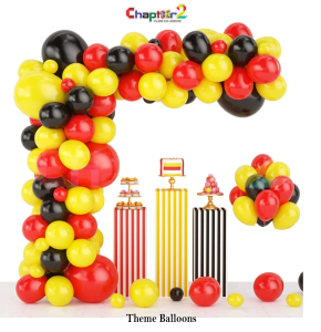 Car Theme Balloon Arch Decoration Set – Red, Yellow & Black Birthday Party Décor
