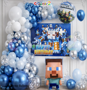 Minecraft Theme Balloon Decoration Set for Kids Birthday Party
