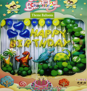 Dinosaur Theme Balloon Decoration Set – Jungle Dino Birthday Party Décor Kit for Kids