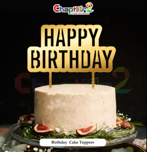 Happy Birthday Gold Acrylic Cake Topper – Bold Block Letter Design