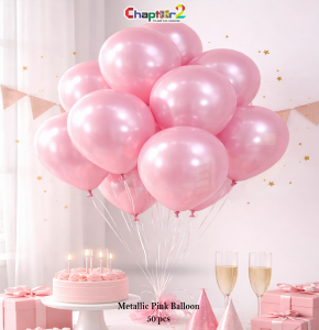 50-Piece Metallic Pink Balloon Set | Premium Party & Event Decoration