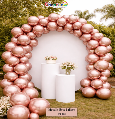 Metallic Rose Gold Balloon Arch Set – 50 Pcs Party & Event Decoration (10 Inch)