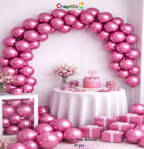 50-Piece Metallic Pink Balloon Set | Luxury Party & Event Decoration (10 Inch)