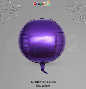 Purple 4D Orbz Foil Balloon (22 Inch) – Metallic Round Party Decoration
