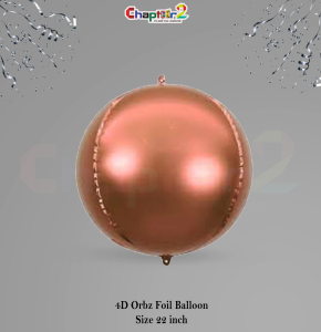 Rose Gold 4D Orbz Foil Balloon 22 Inch – Metallic Sphere Party Decoration