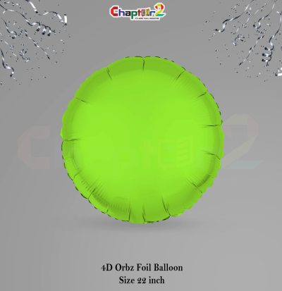 Neon Green 4D Orbz Foil Balloon 22 Inch – Solid Color Party Decoration