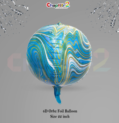 Blue Marble 4D Orbz Foil Balloon (22 Inch) – Premium Party Decoration