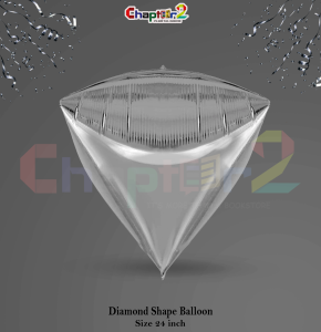 Diamond Shape Foil Balloon 24 Inch – Silver Crystal Party Decoration