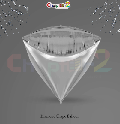 Diamond Shape Foil Balloon – Silver Crystal Party Decoration
