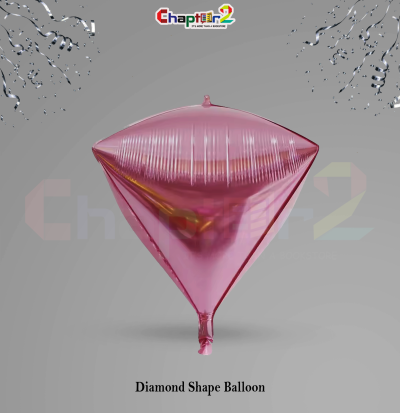 Diamond Shape Foil Balloon – Pink Crystal Party Decoration