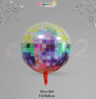 Colorful Disco Ball Foil Balloon – Multicolor Party Decoration