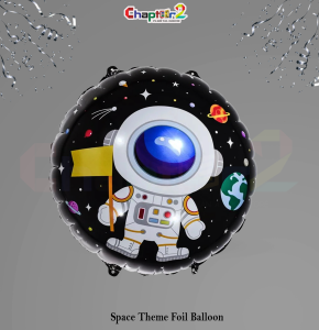 Space Theme Astronaut Foil Balloon – Black Galaxy Party Decoration