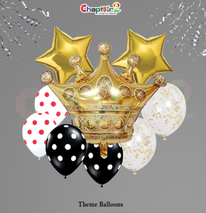 Golden Crown Theme Balloon Set – Royal Birthday & Luxury Party Decoration Balloons