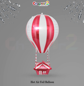 Hot Air Foil Balloon – Red & White Striped Party Decoration
