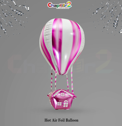Hot Air Foil Balloon – Pink & White Air Balloon Party Decoration