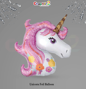 Pink Floral Unicorn Foil Balloon – Magical Unicorn Party Decoration
