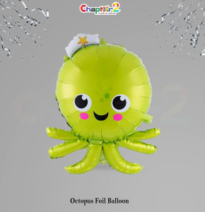 Octopus Foil Balloon – Cute Green Ocean Theme Party Decoration Balloon