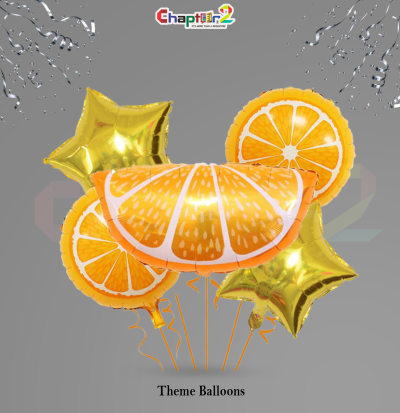 Orange Slice Foil Balloon Set – Citrus Theme Party Decoration