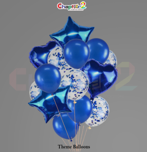 Royal Blue Balloon Bouquet Set – Star Foil & Confetti Balloons