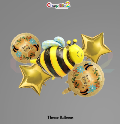 Bee Theme Foil Balloon Set – Honey Bee Party Decoration for Kids