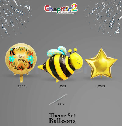 Bee Theme Foil Balloon Set – Honey Bee Party Decoration for Kids 2 5400655b