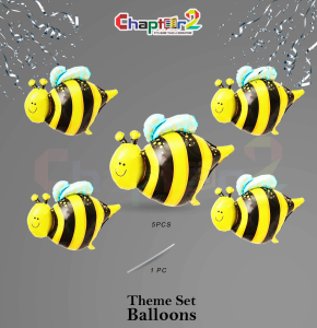 Cute Bee Foil Balloon Set – Honey Bee Party Decoration (1 PC / 5 PCS)