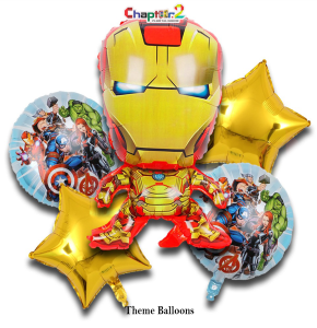 Iron Man Theme Foil Balloon Set – Avengers Kids Birthday Decoration