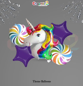 Unicorn Rainbow Foil Balloon Set – Magical Unicorn Party Decoration