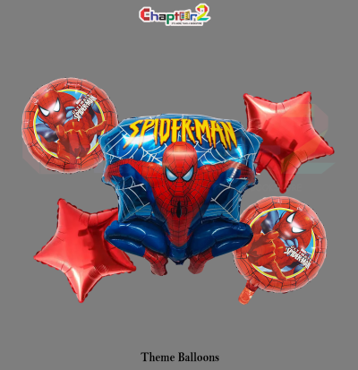 Spider-Man Large Foil Balloon Set – Character & Red Star Design