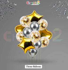 Gold & Silver Star Theme Balloon Set – Luxury Party Decoration