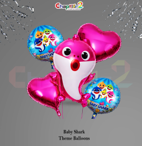 Baby Shark Pink Theme Balloons Set – Kids Birthday Party Decoration