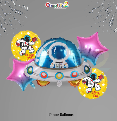Astronaut UFO Theme Foil Balloon Set – Space Party Decoration for Kids