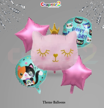Cute Kitty Theme Balloon Set – Kids Birthday & Party Decoration Balloons