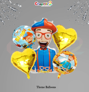 Blippi Theme Balloon Set – Kids Birthday Party Decoration Balloons