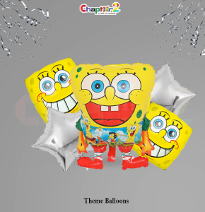 SpongeBob SquarePants Theme Balloon Set – Kids Birthday Party Decoration (28 Inch Foil Balloons)