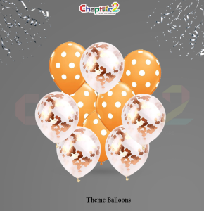 Orange Polka Dot Theme Balloons Set – Confetti Party Decoration (10 Pcs)