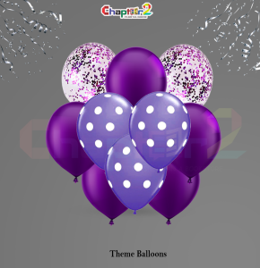 Purple Theme Balloons Set – Polka Dot & Confetti Party Decoration (10 Pcs)