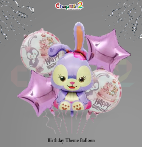 Cute Bunny Birthday Theme Balloon Set – Kids Party Decoration