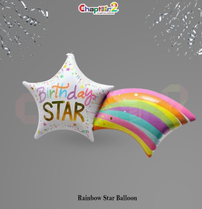 Birthday Star Rainbow Foil Balloon – Colorful Party Decoration