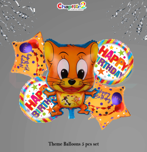 Tom and Jerry Theme Balloon Set – Happy Birthday Party Decoration (5 Pcs)