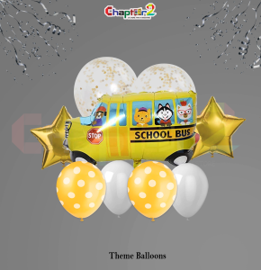 School Bus Theme Balloon Set – Kids Birthday & Back-to-School Party Decoration