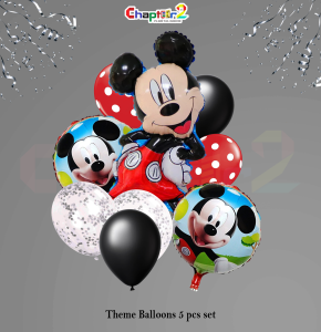 Cartoon Mouse Theme Foil Balloons Set – Kids Birthday Party Decoration (5 Pcs)