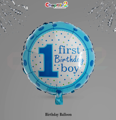 1st Birthday Boy Foil Balloon – Blue First Birthday Party Decoration