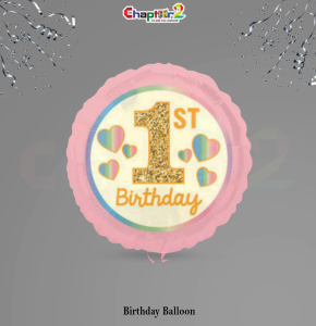 1st Birthday Foil Balloon – Pink First Birthday Party Decoration