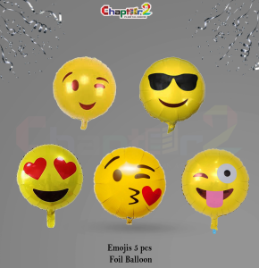 Emoji Foil Balloon Set (5 Pcs) – Smiley Face Party Decoration Balloons