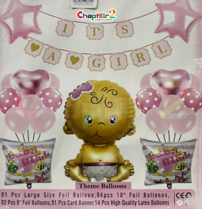 Baby Shower Balloon Decoration Set – It’s a Girl Theme (Pink)