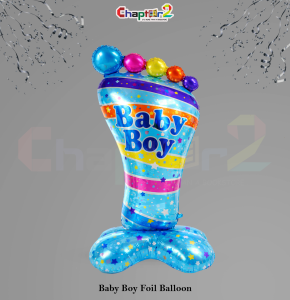 Baby Boy Footprint Foil Balloon – Cute Blue Baby Shower Decoration