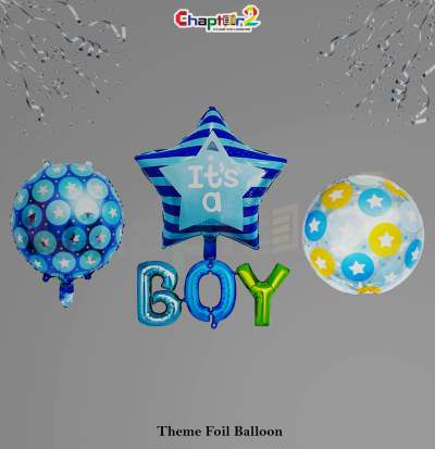 It’s a Boy Theme Foil Balloon Set – Baby Boy Celebration Decorations