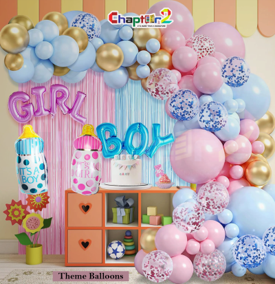 Baby Shower Balloon Arch Decoration Set – It’s a Boy & Girl Theme (Pastel Pink & Blue)